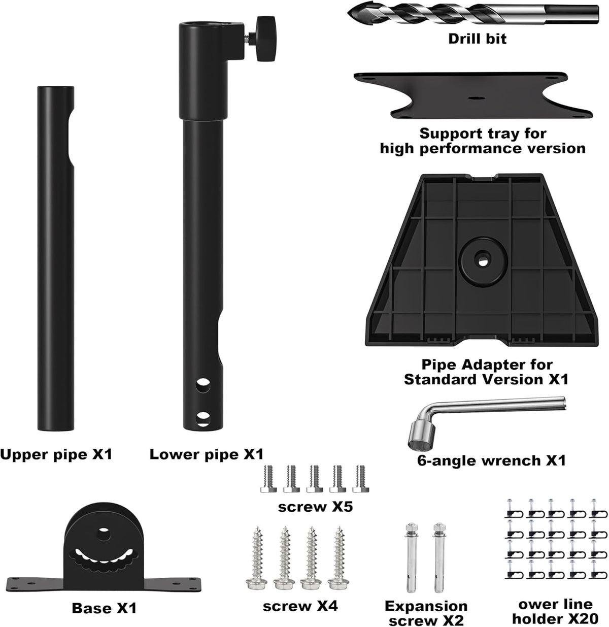 Heavy Duty Adjustable Starlink Roof Mount with Pipe Adapter I247150