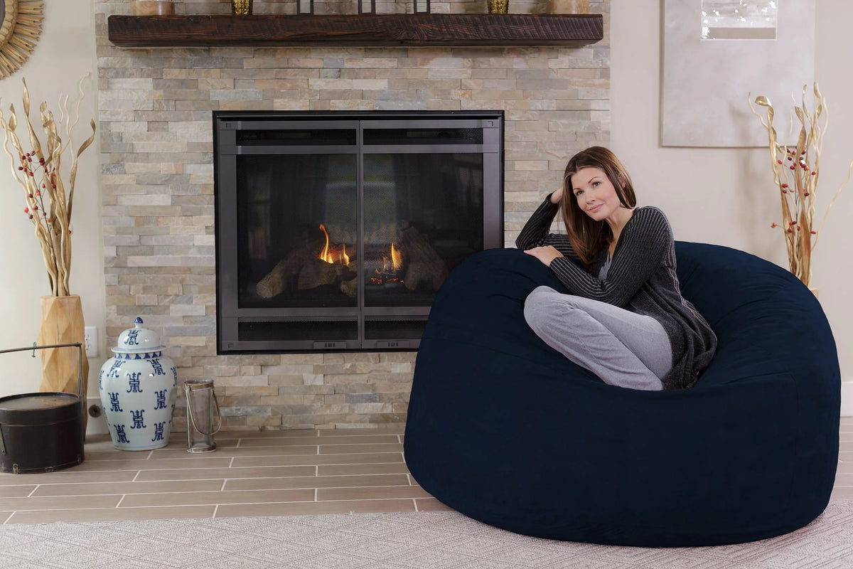 Charcoal 5 ft Memory Foam Bean Bag Chair O360
