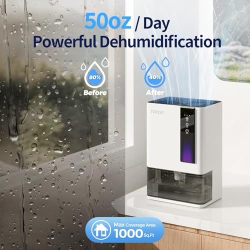 50OZ Dual-Semiconductor Portable Dehumidifier with Auto-off Auto Defrost W248