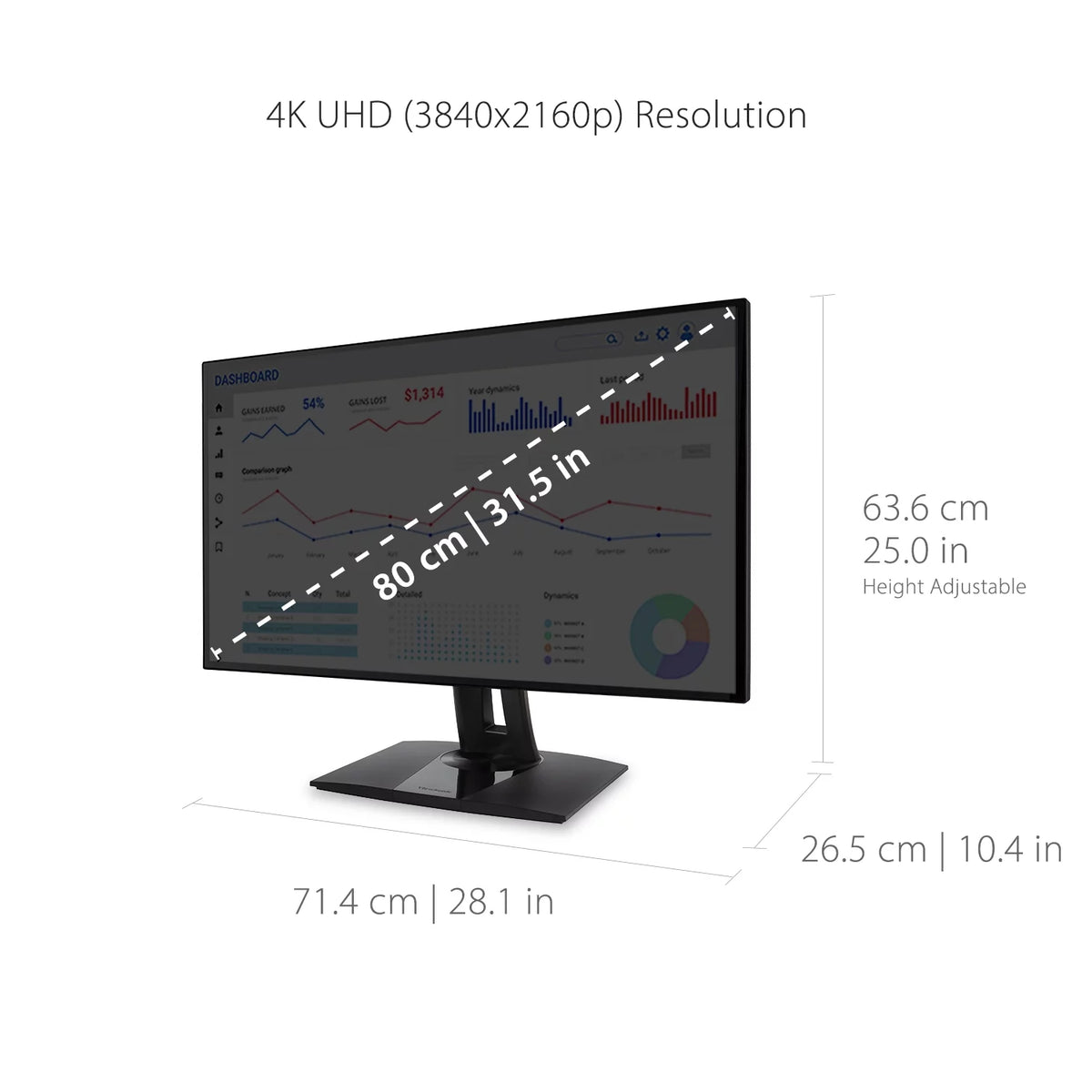 32 Inch IPS 4K Monitor with USB C P668