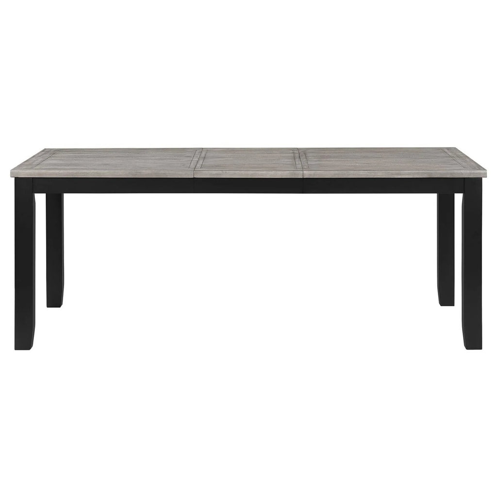 Gray & Black Hardwood MDF Extension Leaf Dining Table O74278