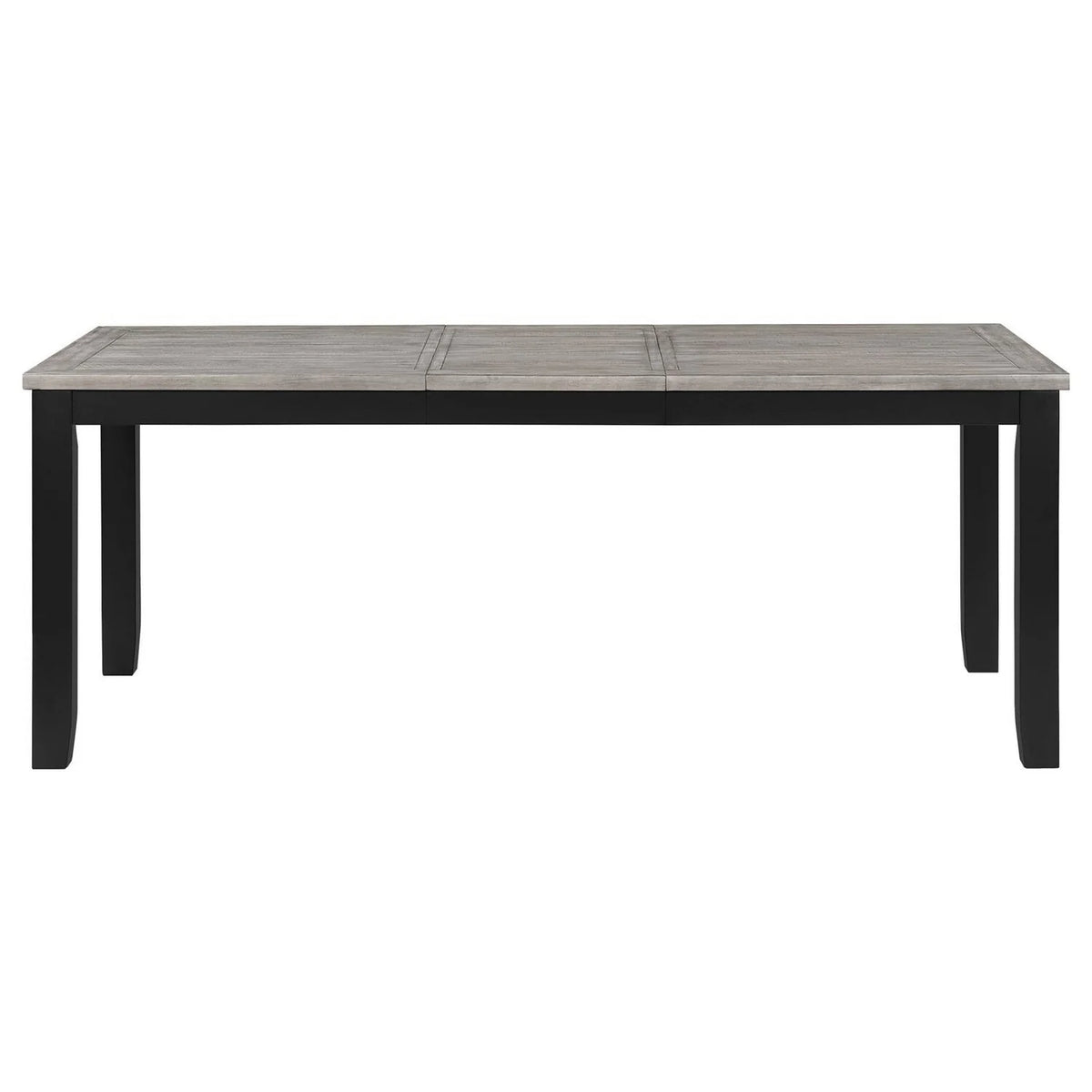 Gray & Black Hardwood MDF Extension Leaf Dining Table O74278