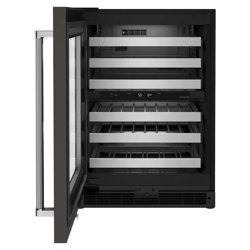 Black Stainless 46-Bottle Dual Zone Wine Cooler B52224