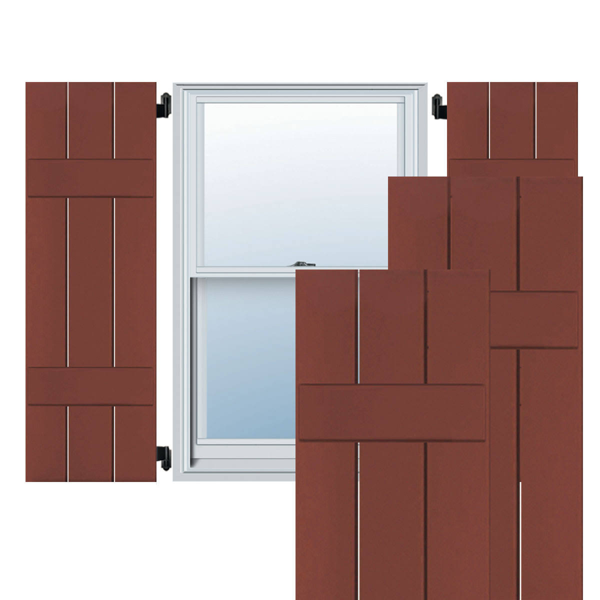 Real Wood Pine Board-n-Batten Shutters M12247
