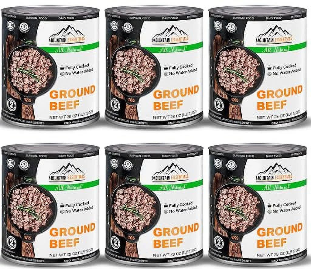 6 Cans Pack Canned Ground Beef 28 Ounce Cans Fully Cooked W10522