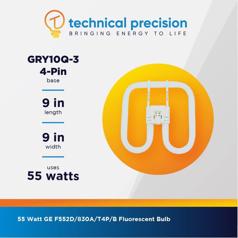55W 2D Fluorescent Bulb 3000K Warm White 4000 Lumens CRI 82 F393