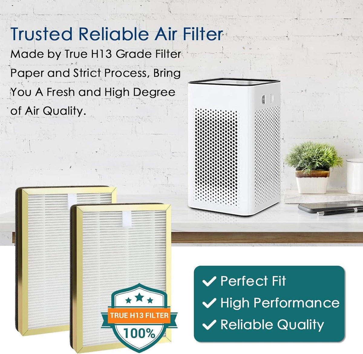 2 Set H13 True HEPA Replacement Filter D4015
