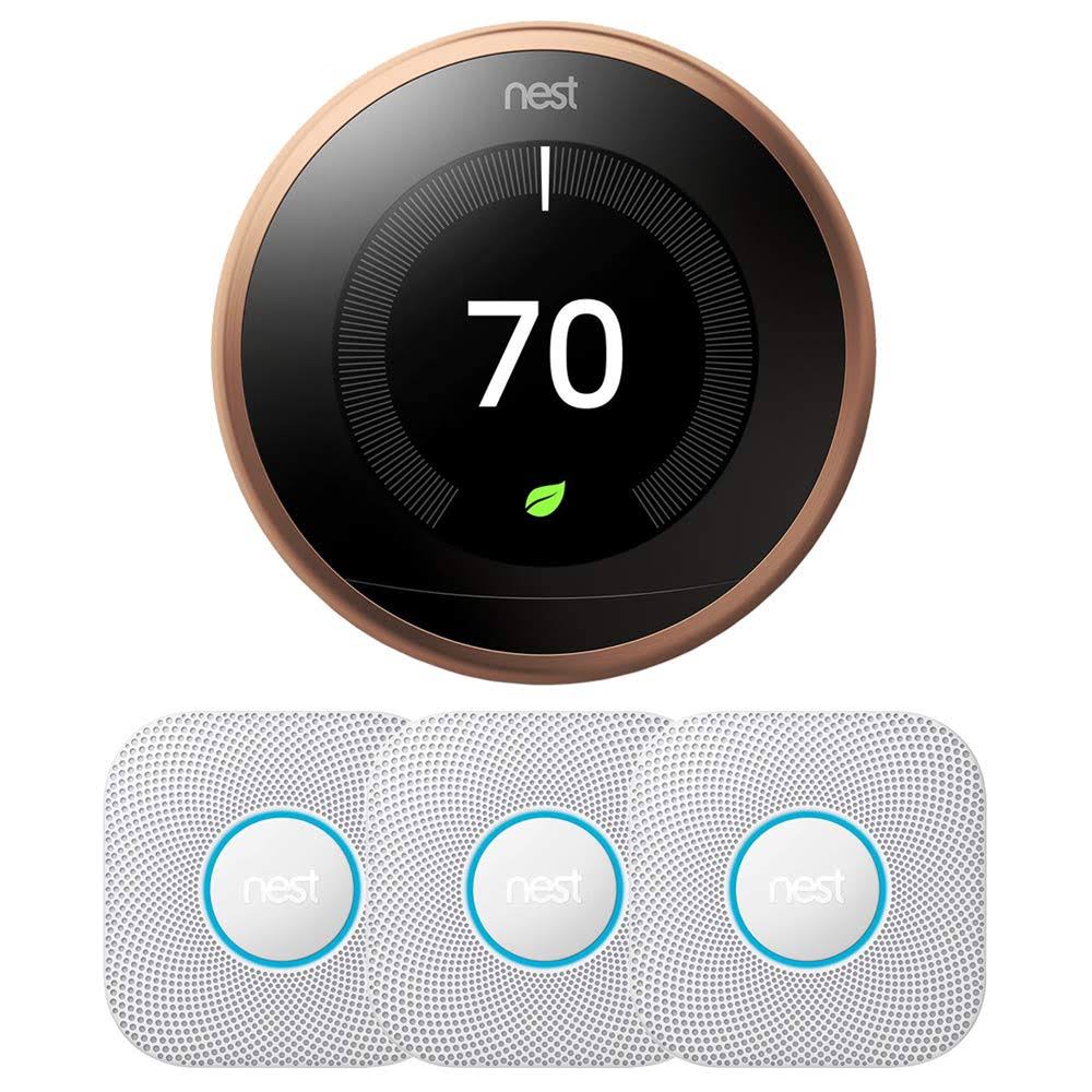 Learning Thermostat 3rd Gen (Copper) w/ 3-Pack Protect V77432