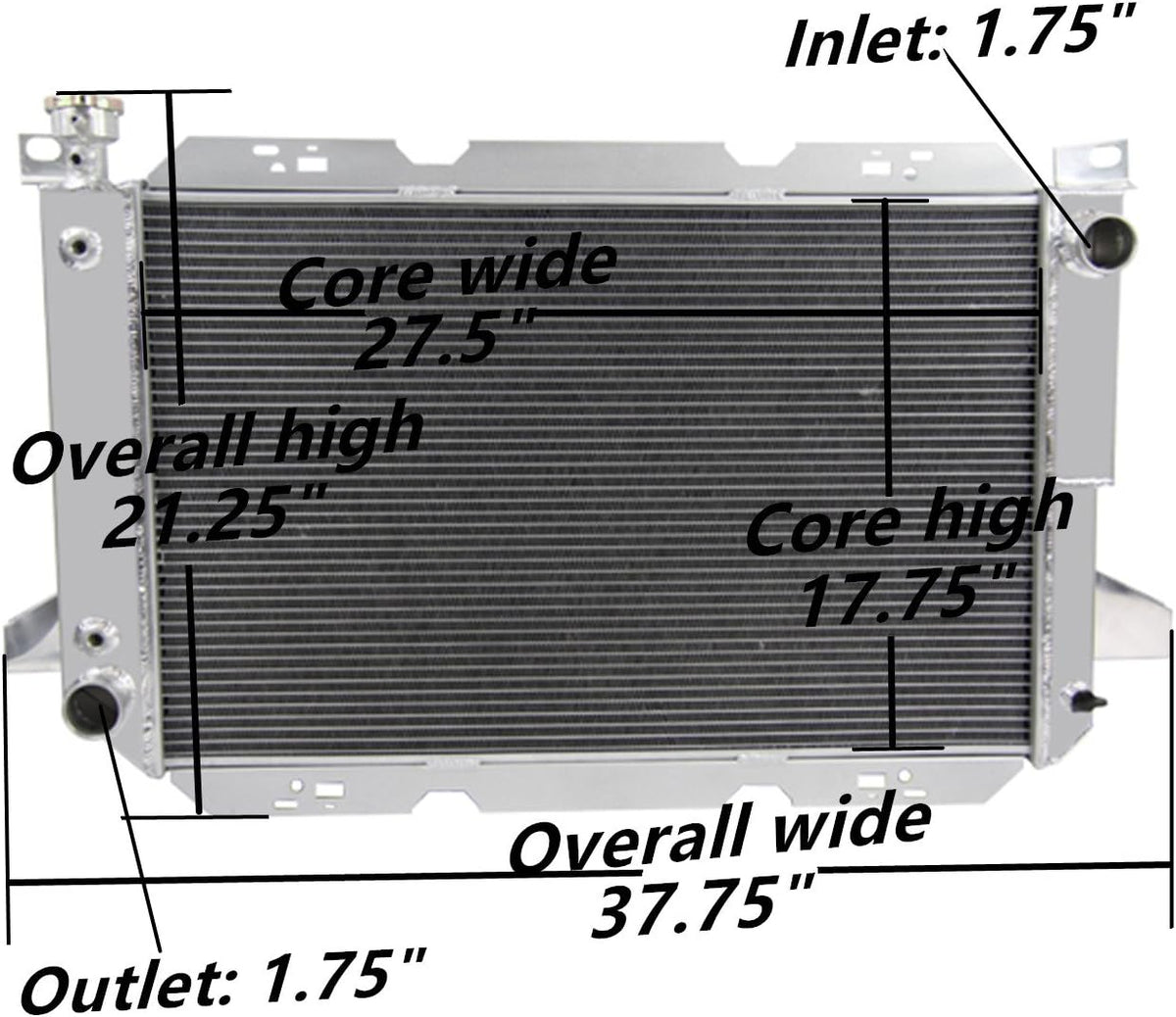 Aluminum Radiator for Ford Bronco F150 F250 F350 Trucks O964069