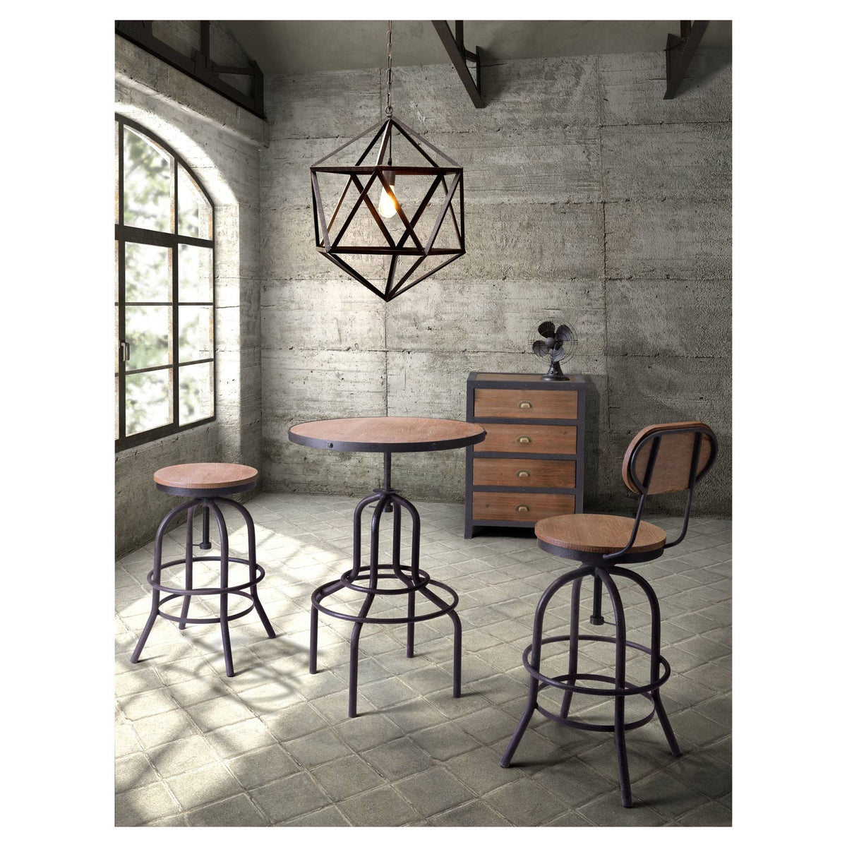 Distressed Natural Counter Stool I383