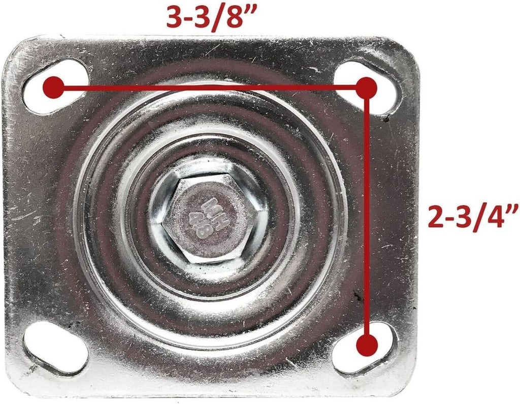 8 Large Rubber Wheel Casters 4-Pack O671