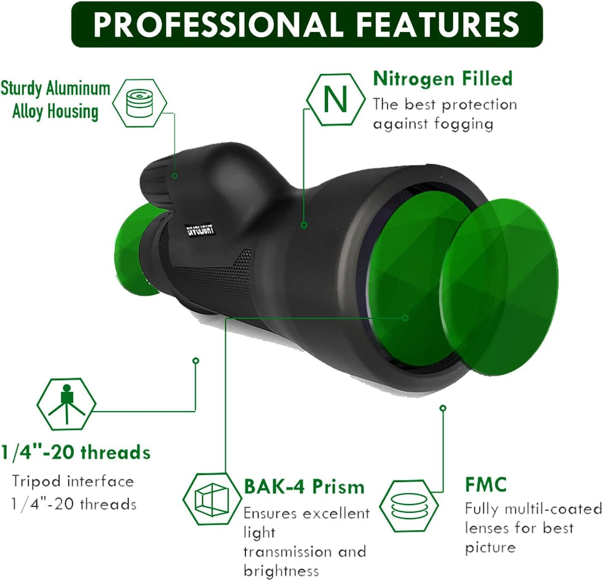 12x50 High Definition Waterproof Monocular J737819