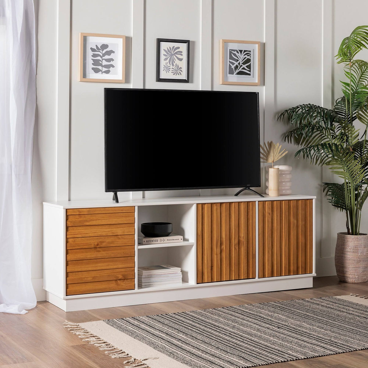 70-Inch Two-Tone 3-Door TV Console Q13860