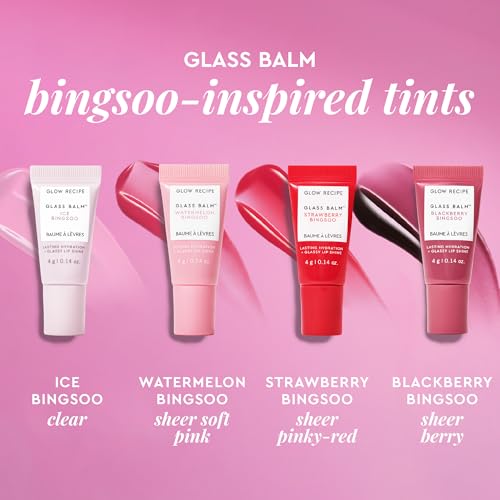 Mini Glass Balm Lip Treatment Set of 4 Vegan Lip Balms J27814