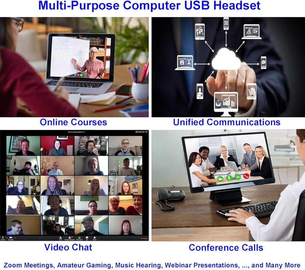 USB Headset with Microphone Noise Cancelling and Volume Controls T250
