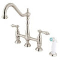 Satin Nickel Kitchen Faucet with Side Sprayer H352