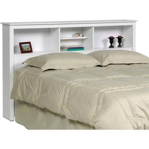 White Full/Queen Bookcase Headboard S9905