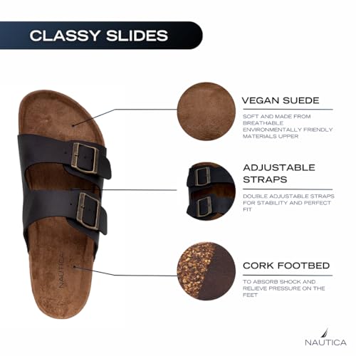 Men's Sandals with Adjustable Buckle Straps and Cork Footbed L835