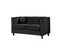 Velvet Loveseat - Black L4234