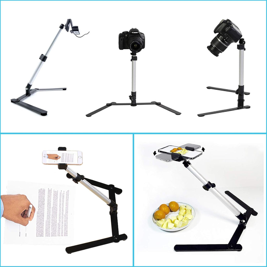 Pack of 2 Adjustable Overhead Phone Tripod Stand with Cellphone Holder I364740