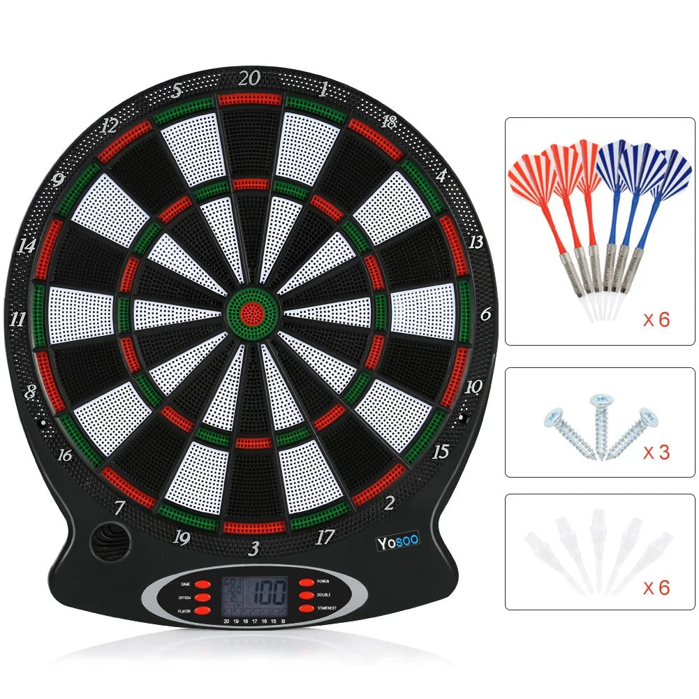 Electronic Hanging Dartboard with 6pcs Darts Q9788