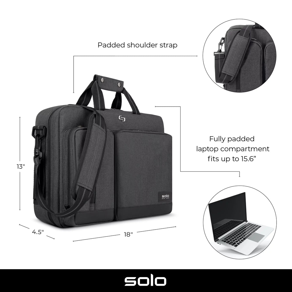 Gray Laptop Briefcase Backpack F723126