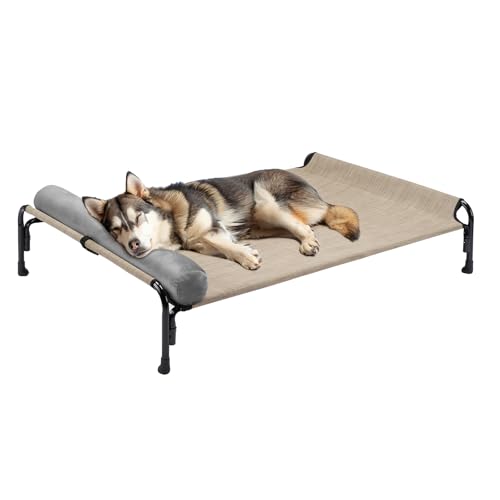 Large Elevated Dog Bed with Removable Headrest Bolster J4884