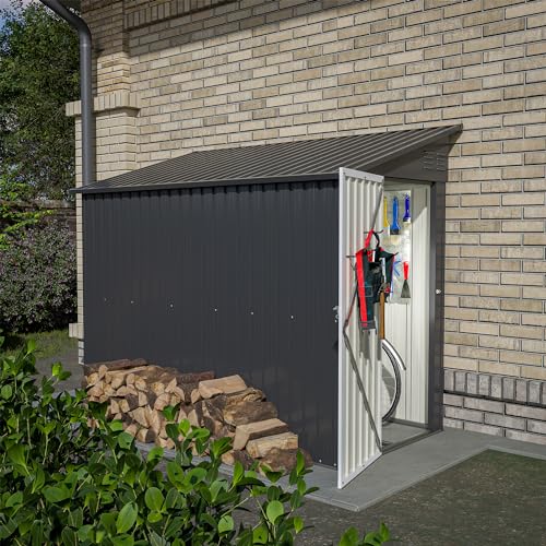 Black Heavy-Duty Outdoor Metal Storage Shed with Floor Base Z596