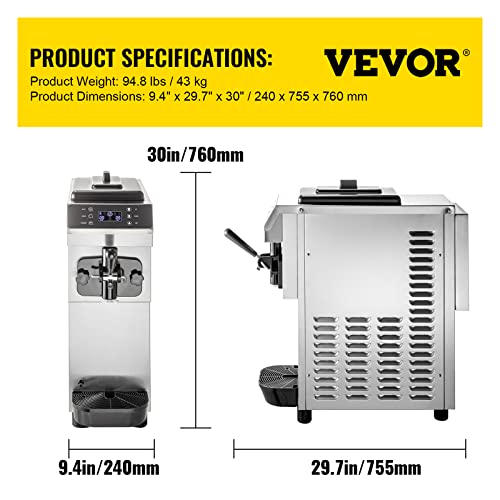 3.4 Gal/H Single Flavor Soft Serve Ice Cream Machine F388945