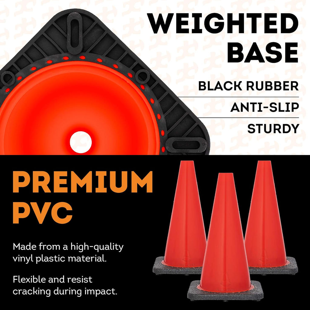 18 Inch Orange PVC Safety Cone Pack of 2 K3451