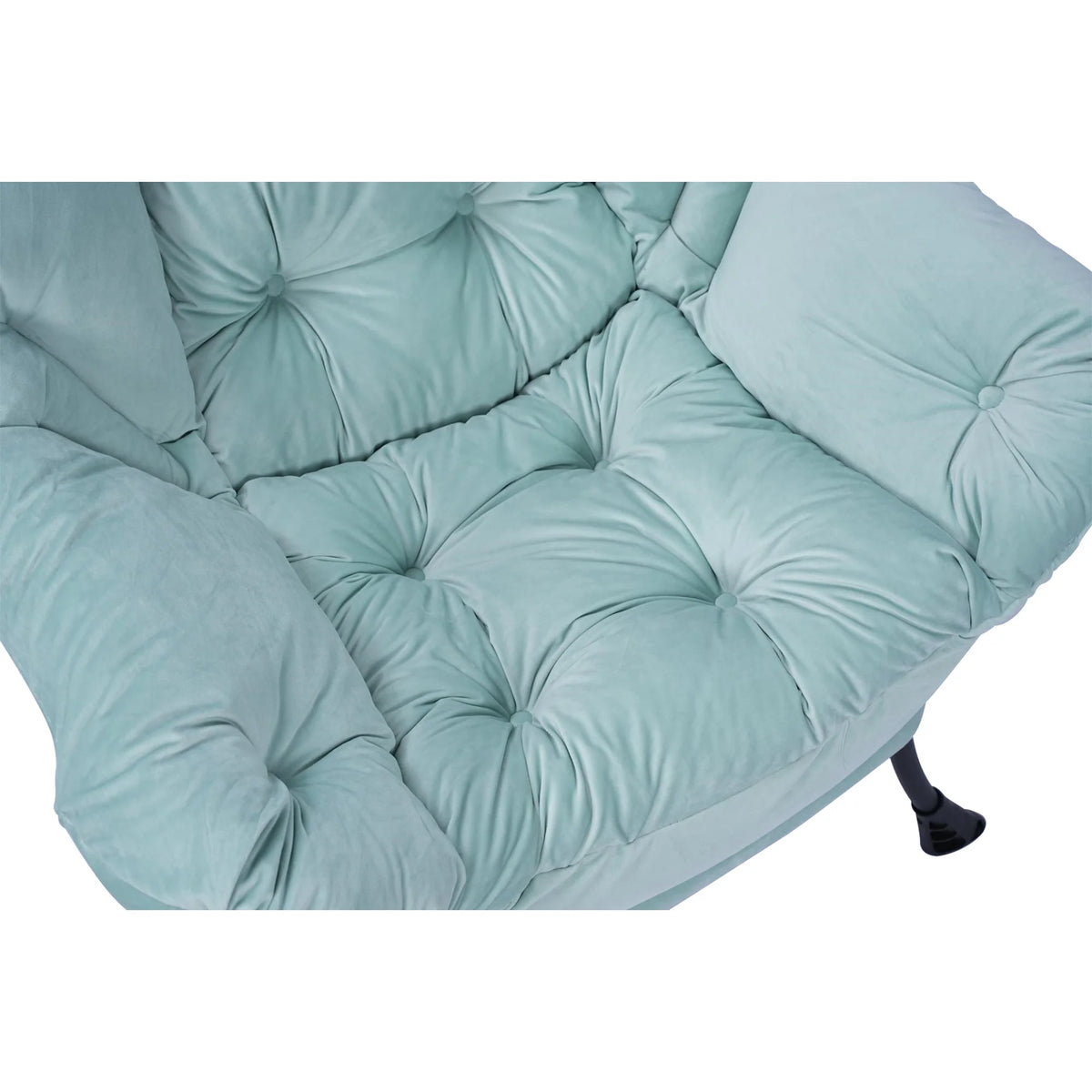 Green Upholstered Fabric Accent Chair with Ottoman C38925