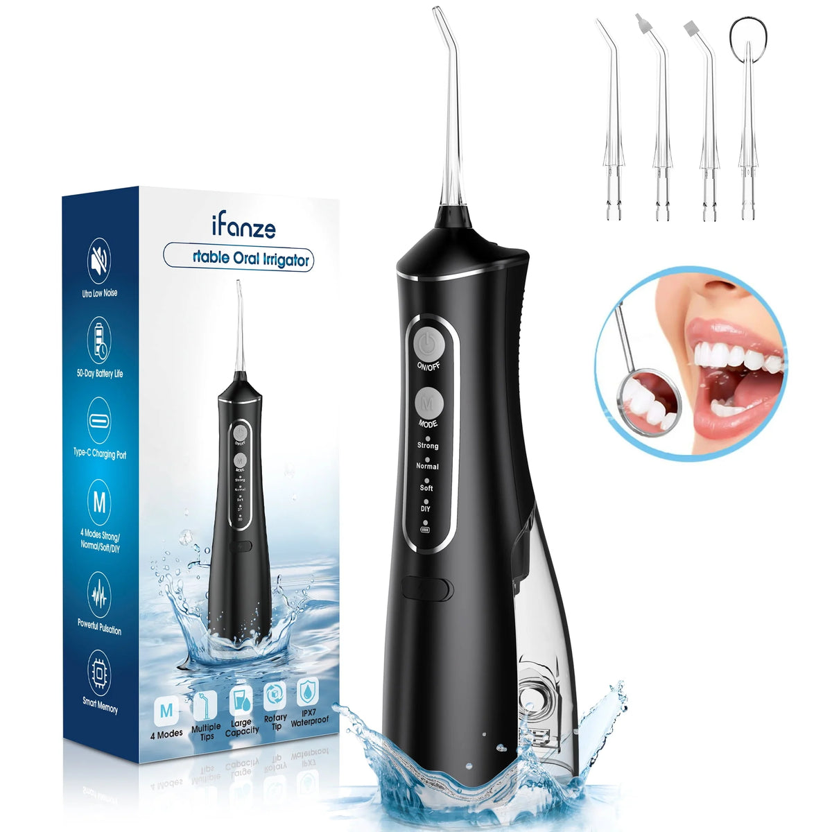 Cordless Water Flosser 4 Modes 300ml IPX7 B477