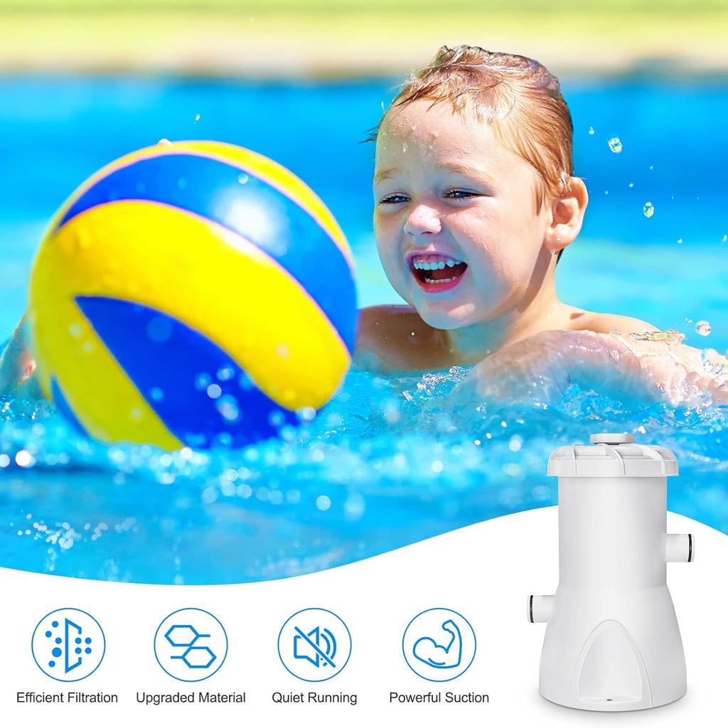 Above Ground Pool Pump, 600 GPH Filter Pump, Includes Filter Pump Cartridge I109376