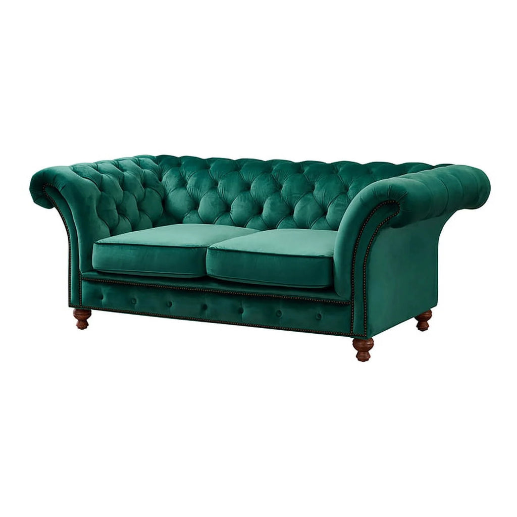 Green Fabric Sloped Arm Loveseat H975545
