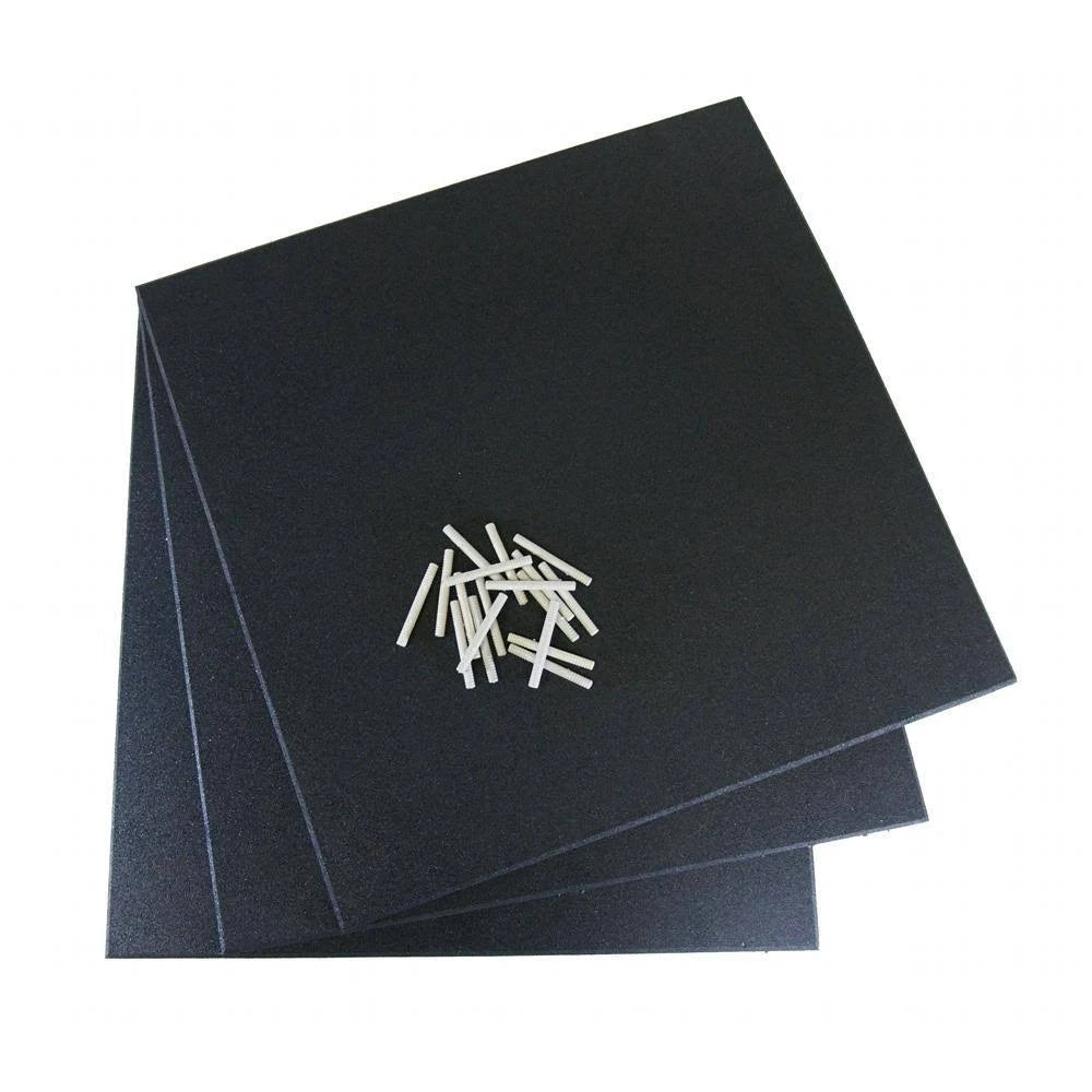 Interlocking Rubber Flooring Tiles, Coal, 3 Pack, 20 x 20 x 1 in. V319005
