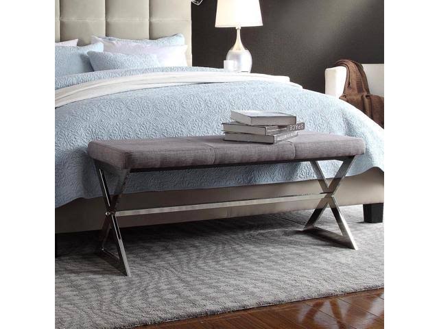 Grey Linen X-Base Bench O99019