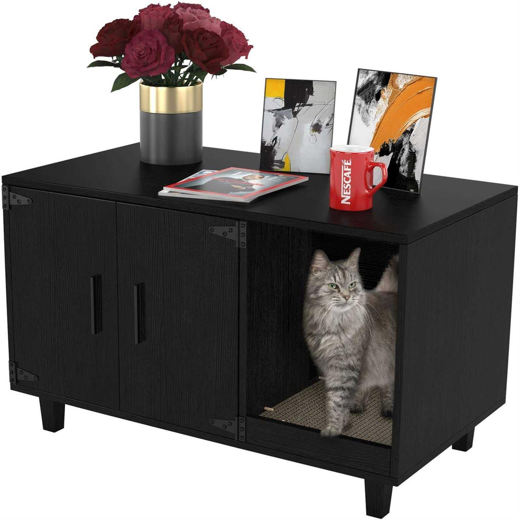 Cat Litter Box Enclosure with Scratch Pad G96479