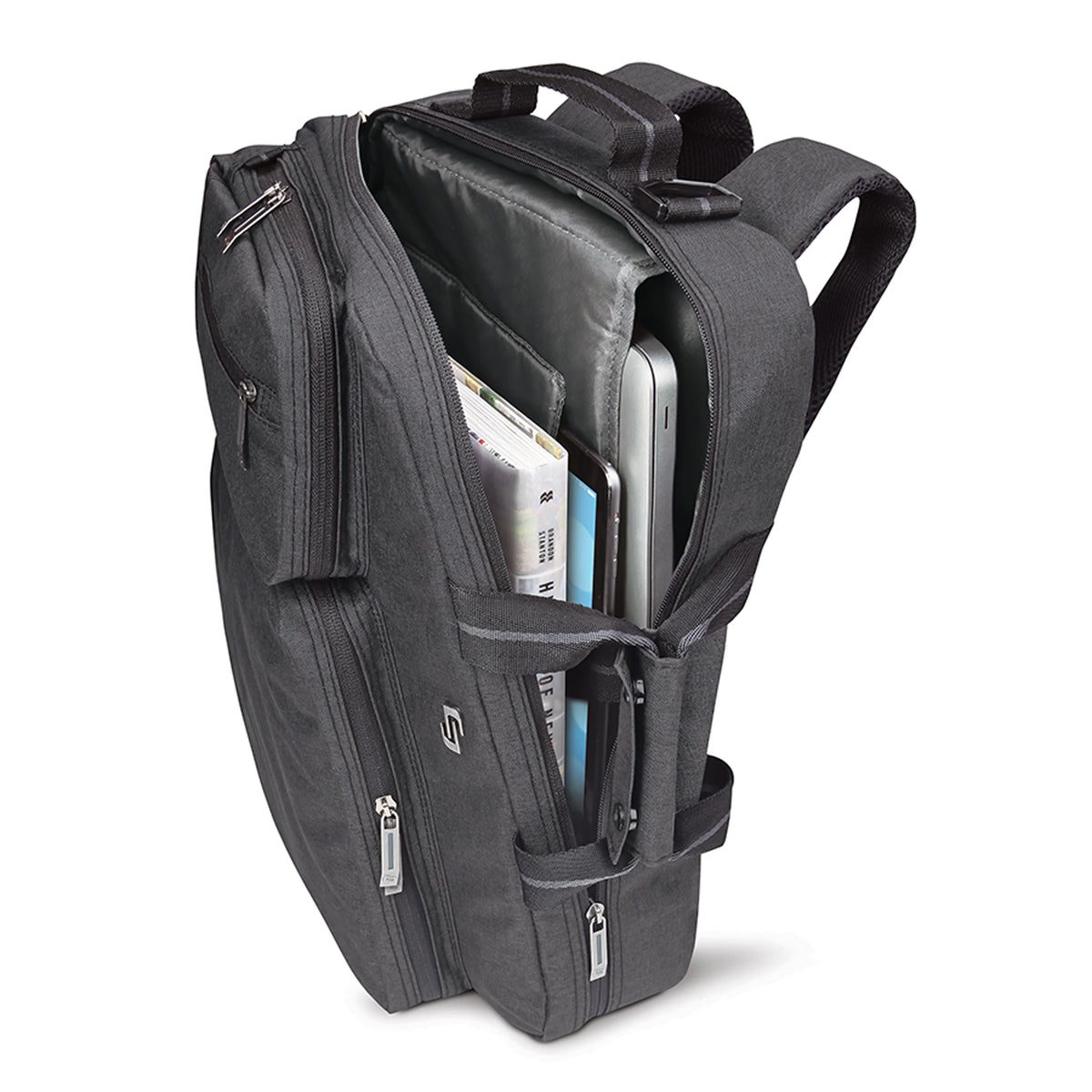 Gray Laptop Briefcase Backpack F723126