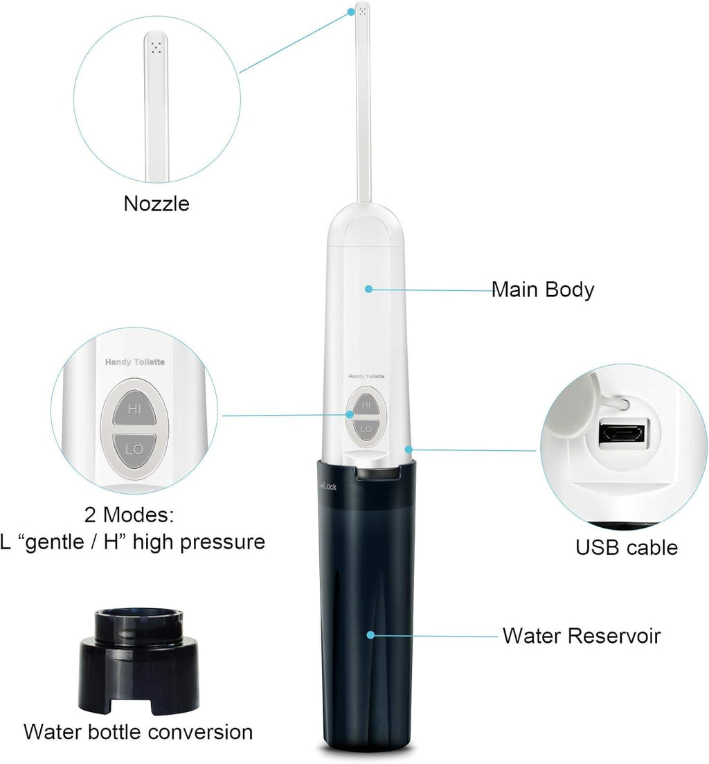 Portable Travel Bidet Electric Mini Atomizer with USB Cable Charging, Pack of 2 B1718