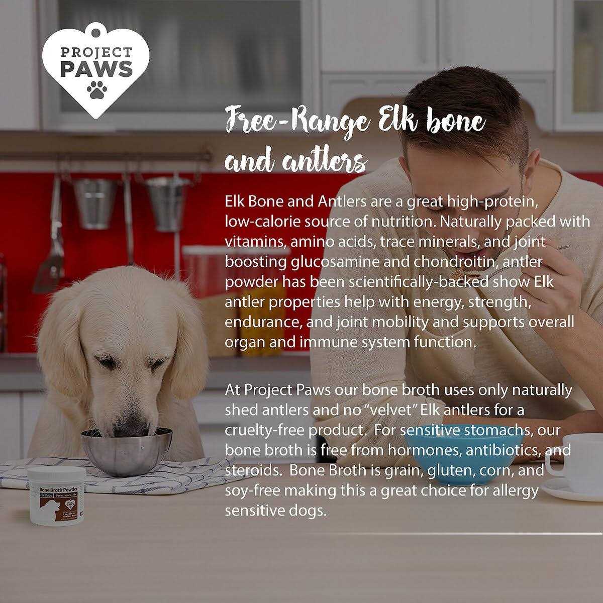 Bone Broth for Dogs with Elk Antler and Bone Collagen E59271