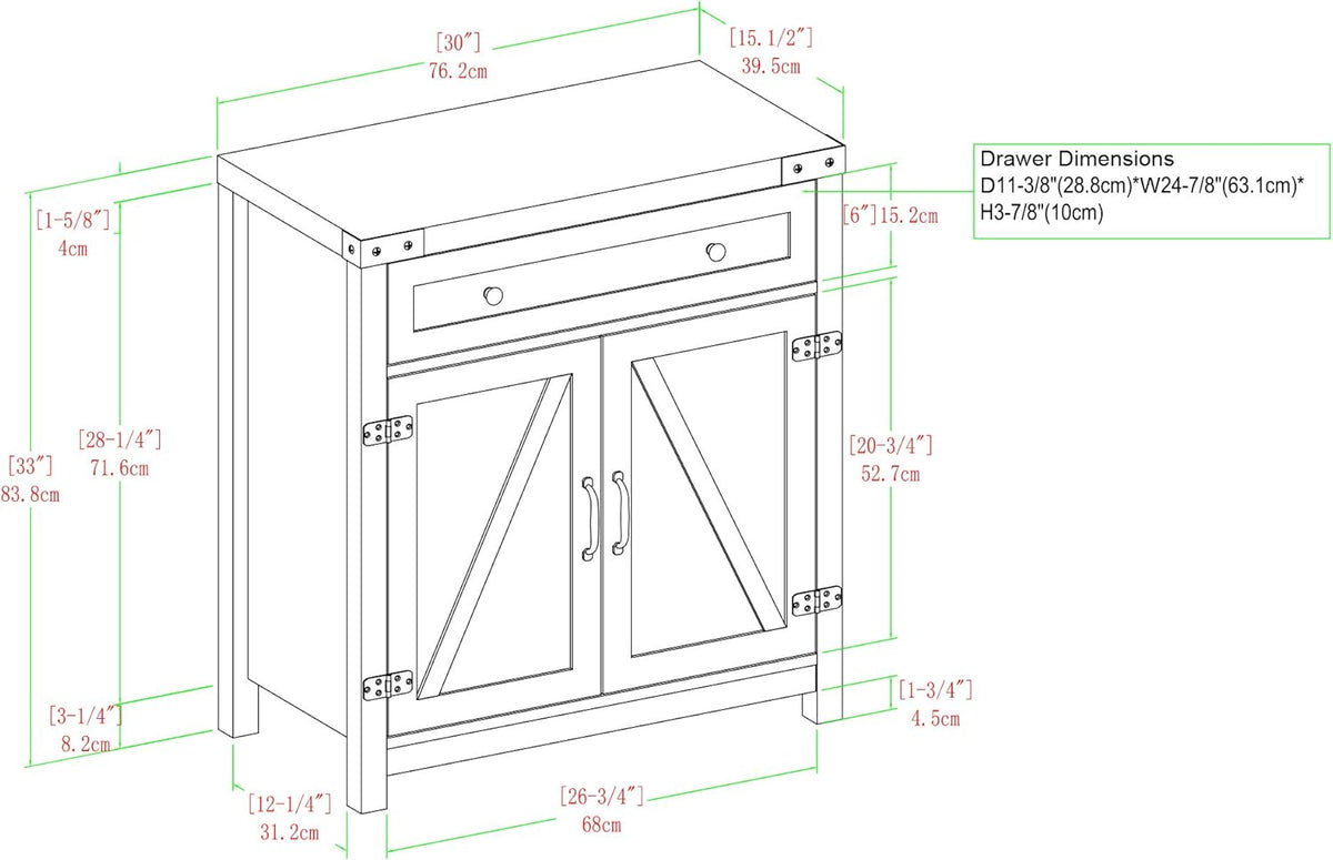 Grey Wash Accent Cabinet M9383
