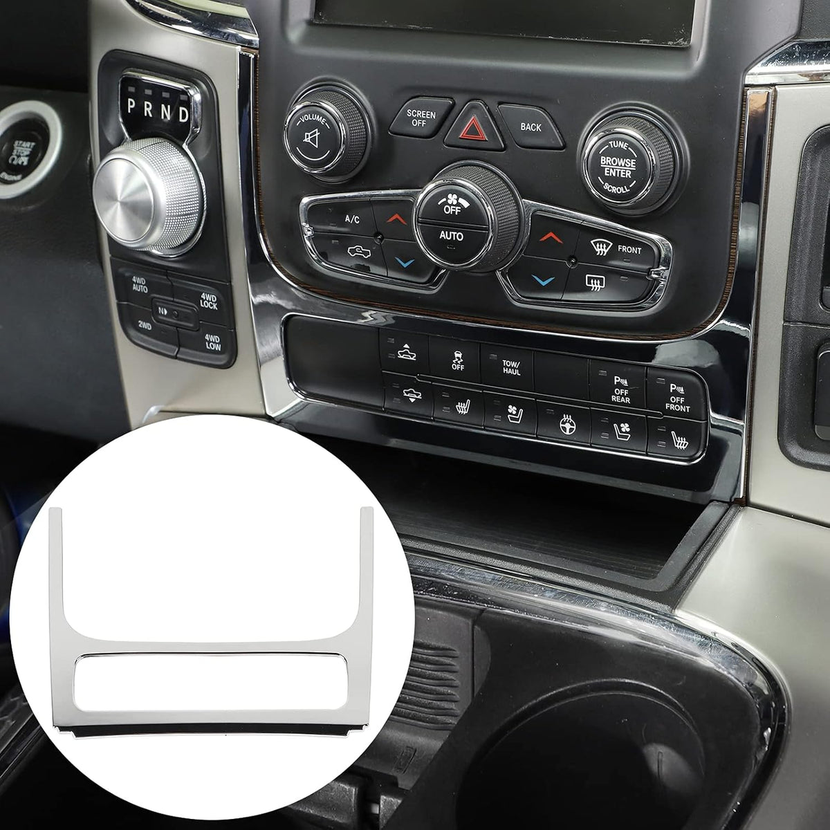 Chrome ABS Center Console Panel Trim Cover Pack of 2 E60349
