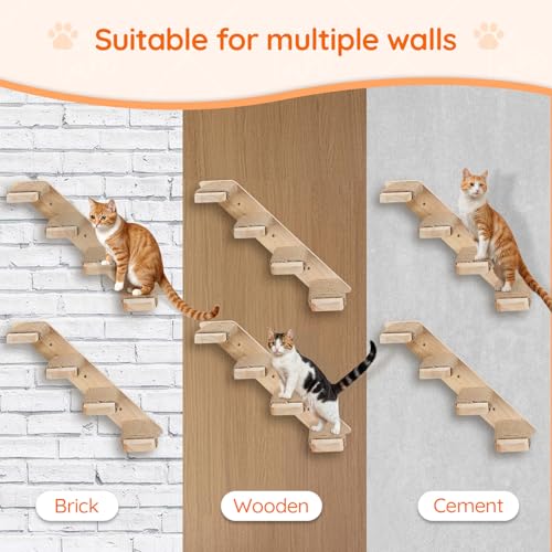 Wood Wall Mounted Cat Wall Shelves Set of 2 L601629