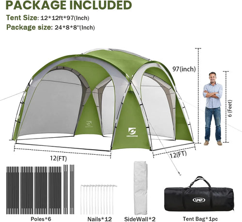 12 X 12ft Pop Up Canopy Tent with Side Wall I647943