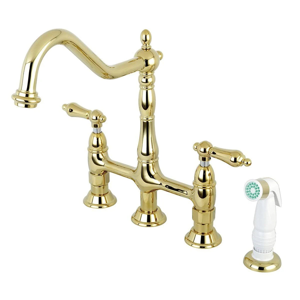 Satin Nickel Kitchen Faucet with Side Sprayer H352