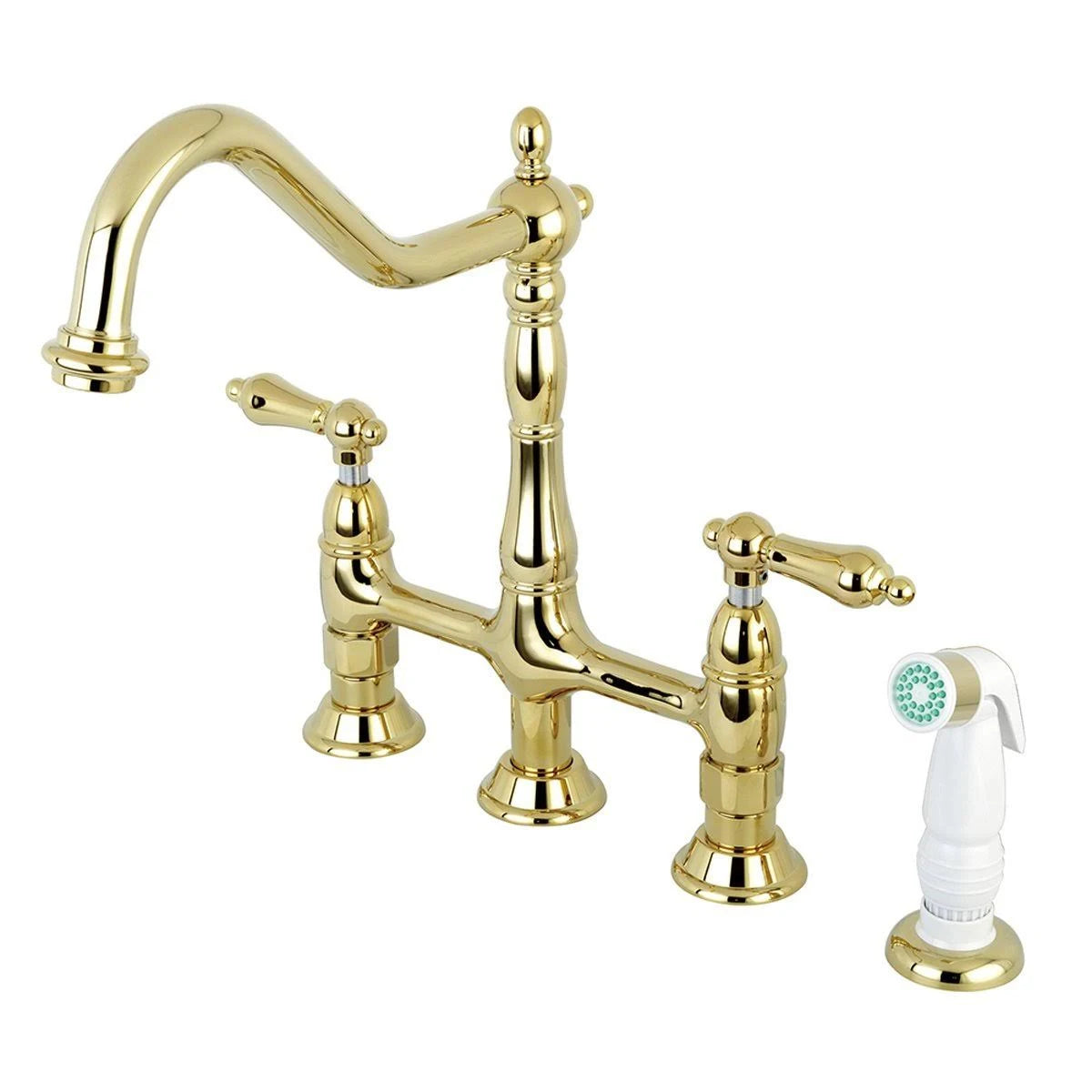 Satin Nickel Kitchen Faucet with Side Sprayer H352