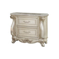 White 2 Drawer Wooden Nightstand with Marble Top I940529