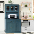 71'' Blue Pantry Cabinet with Glass Doors X55488