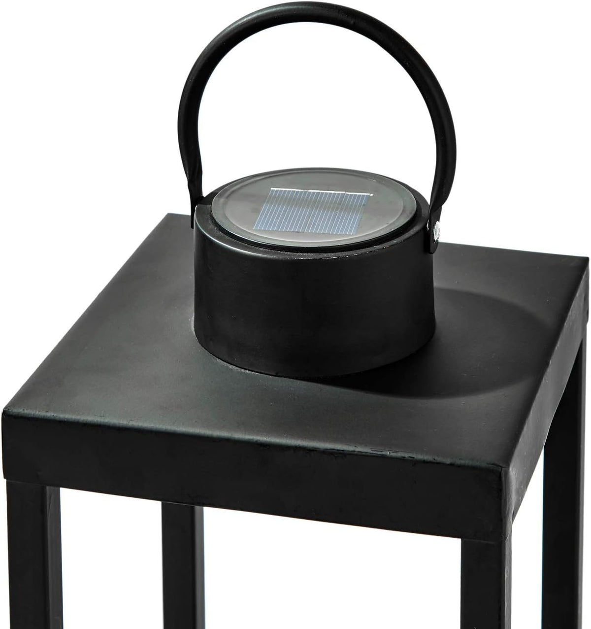Matte Black Metal Candle Holder Lantern, 14 Inch Tall Z3763