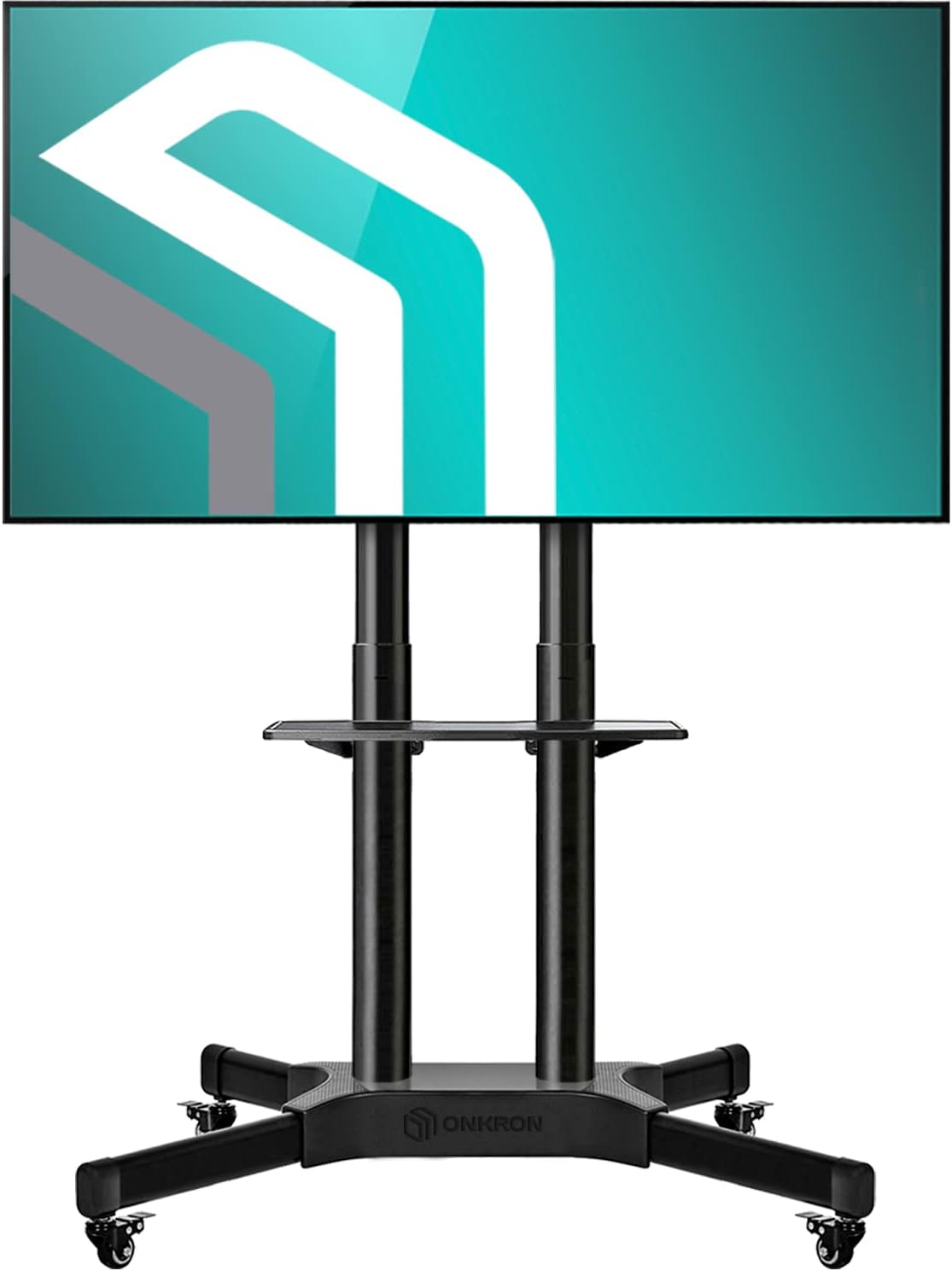 Mobile TV Stand Rolling TV Cart for 40 to 65 Inch LCD LED TV Screens with Wheels Shelves L514